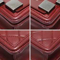 Mini sac CHANEL Boy brick flap bordeaux