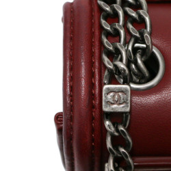 Mini sac CHANEL Boy brick flap bordeaux