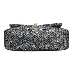 Sac 19 CHANEL laine grise  sequins