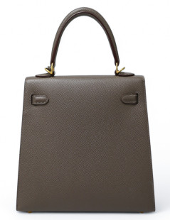 Kelly 25 étoupe HERMES cuir Epsom