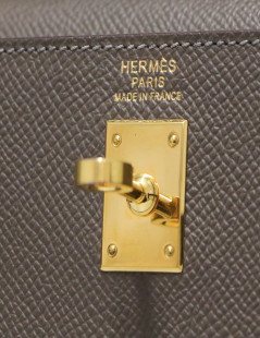 Kelly 25 étoupe HERMES cuir Epsom