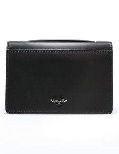 Mini sac DIOR bandoulière cuir de veau noir