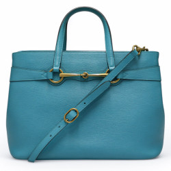 Sac Horsebit 1955 GUCCI cuir bleu turquoise