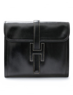 Pochette Jige HERMES box noire