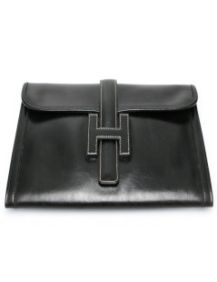 Pochette Jige HERMES box noire