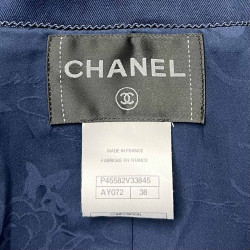 Trench coat CHANEL toile navy T 38 bleu