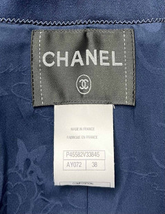 Trench coat denim CHANEL T 38 bleu