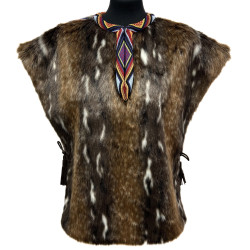 Poncho ETRO imitation fourrure marron