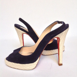 escarpins LOUBOUTIN T 35.5 bleues