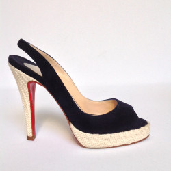 escarpins LOUBOUTIN T 35.5 bleues