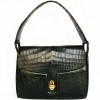 Sac HERMES croco souple noir