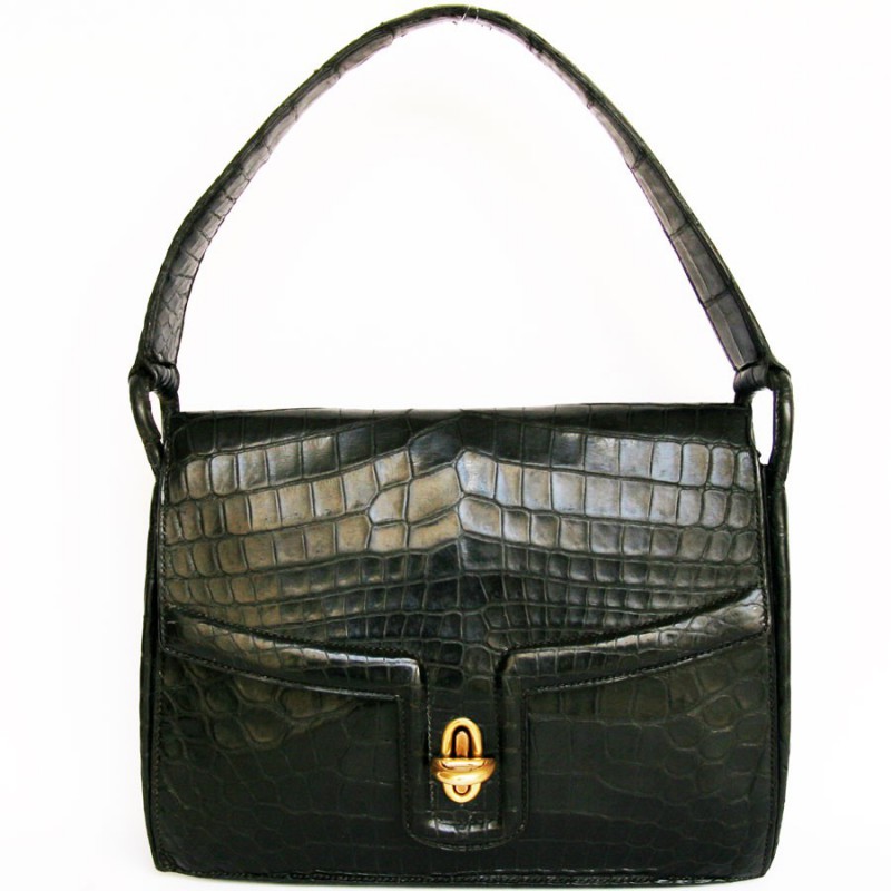 Tiffany & Fred Paris Vintage Smooth Black Leather Bag