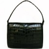 Sac HERMES croco souple noir