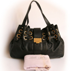 sac Ramona JIMMY CHOO cuir noir