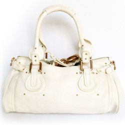 sac Paddington CHLOE cuir grainé blanc