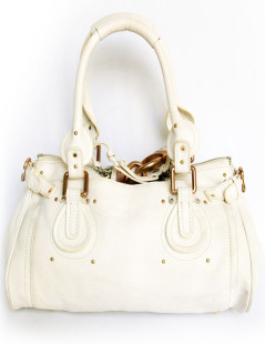 sac Paddington CHLOE cuir grainé blanc