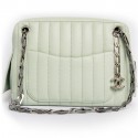 CHANEL water green color leather bag