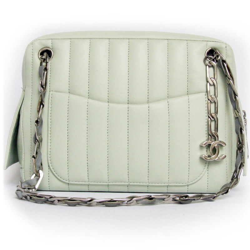 CHANEL water green color leather bag - VALOIS VINTAGE PARIS