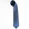 Tie HERMES reasons blue silk flowers