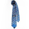 HERMES silk tie blue floral