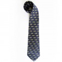 Navy blue silk reasons ducks tie HERMES