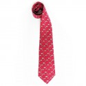 Bordeaux tie Hermes dolphins printed silk Twill