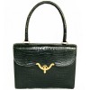 Sac HERMES vintage en croco noir