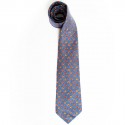 HERMES tie silk blue patterns horses