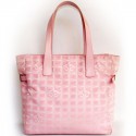 CHANEL bag pink canvas