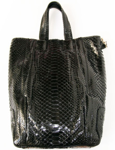 Sac ZAGLIANI Python noir brillant