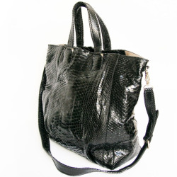 Sac ZAGLIANI Python noir brillant