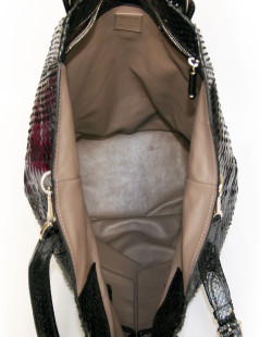 Sac ZAGLIANI Python noir brillant