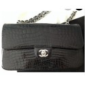 Timeless 25 CHANEL in black crocodile