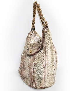 Sac python doré argenté ZAGLIANI