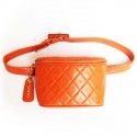 CHANEL leather belt bag orange