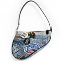 Bag saddle Christian Dior printed jeans