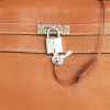 Sac Haut à courroies HERMES en cuir grainé camel