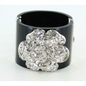 CHANEL black cuff and camelia in brilliant