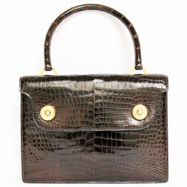 Piano HERMES Brown crocodile leather bag