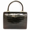 Sac piano HERMES en crocodile marron