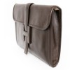 Pochette Jige HERMES en cuir marron chocolat