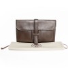 Pochette Jige HERMES en cuir marron chocolat