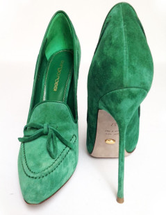 Escarpins en daim vert SERGIO ROSSI Taille 37