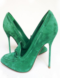 Escarpins en daim vert SERGIO ROSSI Taille 37