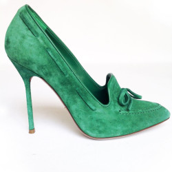 Escarpins en daim vert SERGIO ROSSI Taille 37