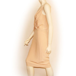 Robe en mousseline de soie nude MAURIZIO PECORARO