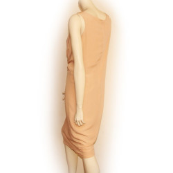 Robe en mousseline de soie nude MAURIZIO PECORARO