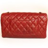 CHANEL quilted red leather bag