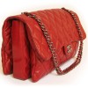 CHANEL quilted red leather bag