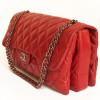 CHANEL quilted red leather bag